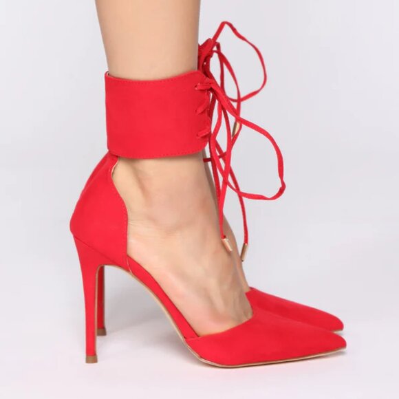 2/for $20 🪩 FASHION NOVA ❤️ Valentine Red Stiletto Pumps (Size 7) 👠 - Picture 3 of 7